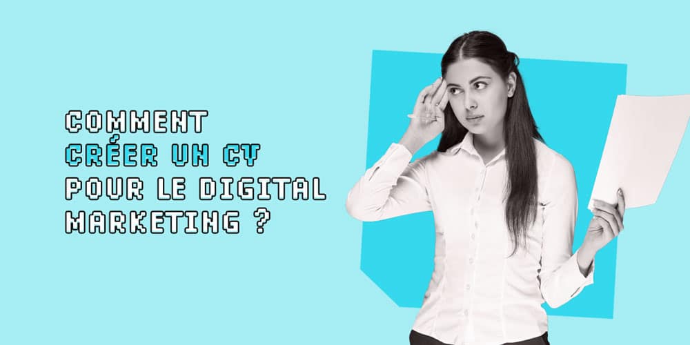 Une étudiante en train de créer un CV pour le digital marketing
